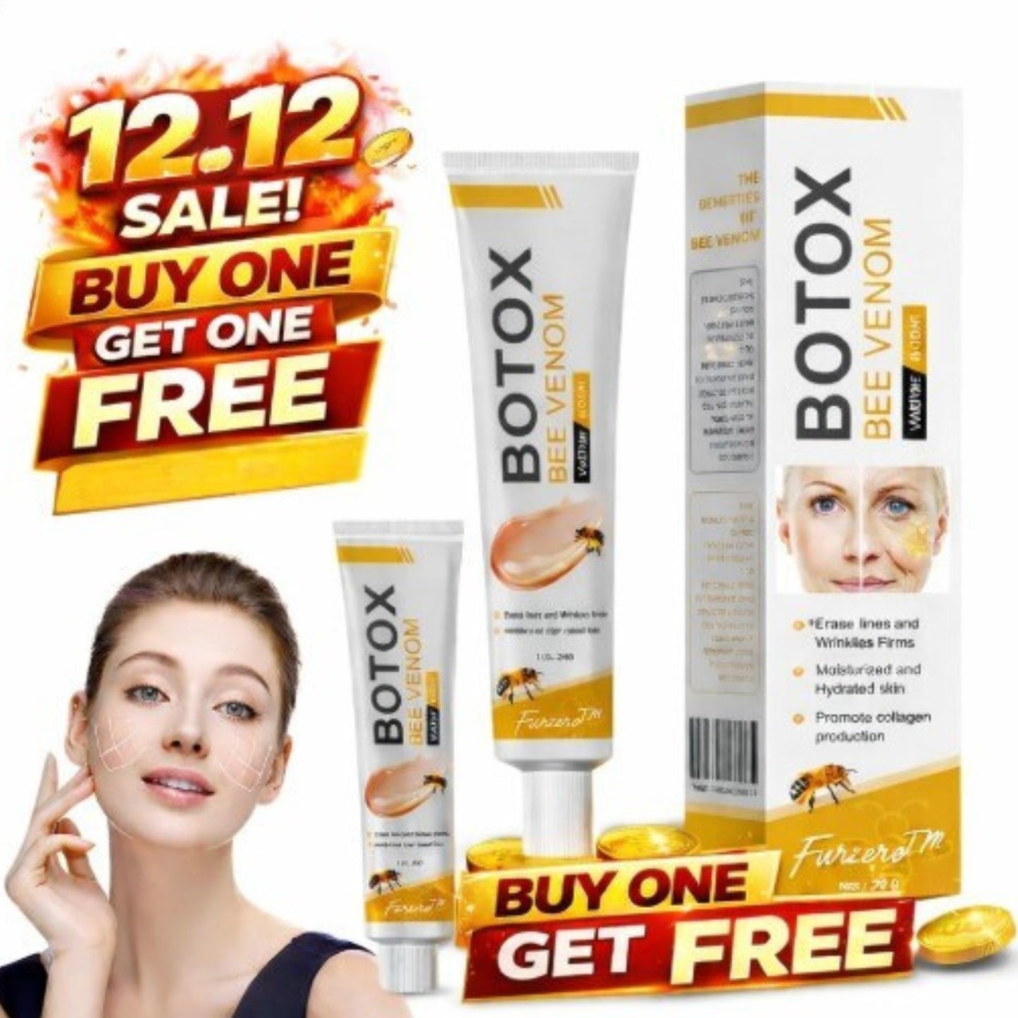 Bee Venom Botox Wrinkle Repair Cream (Buy 1 Get 1 Free)